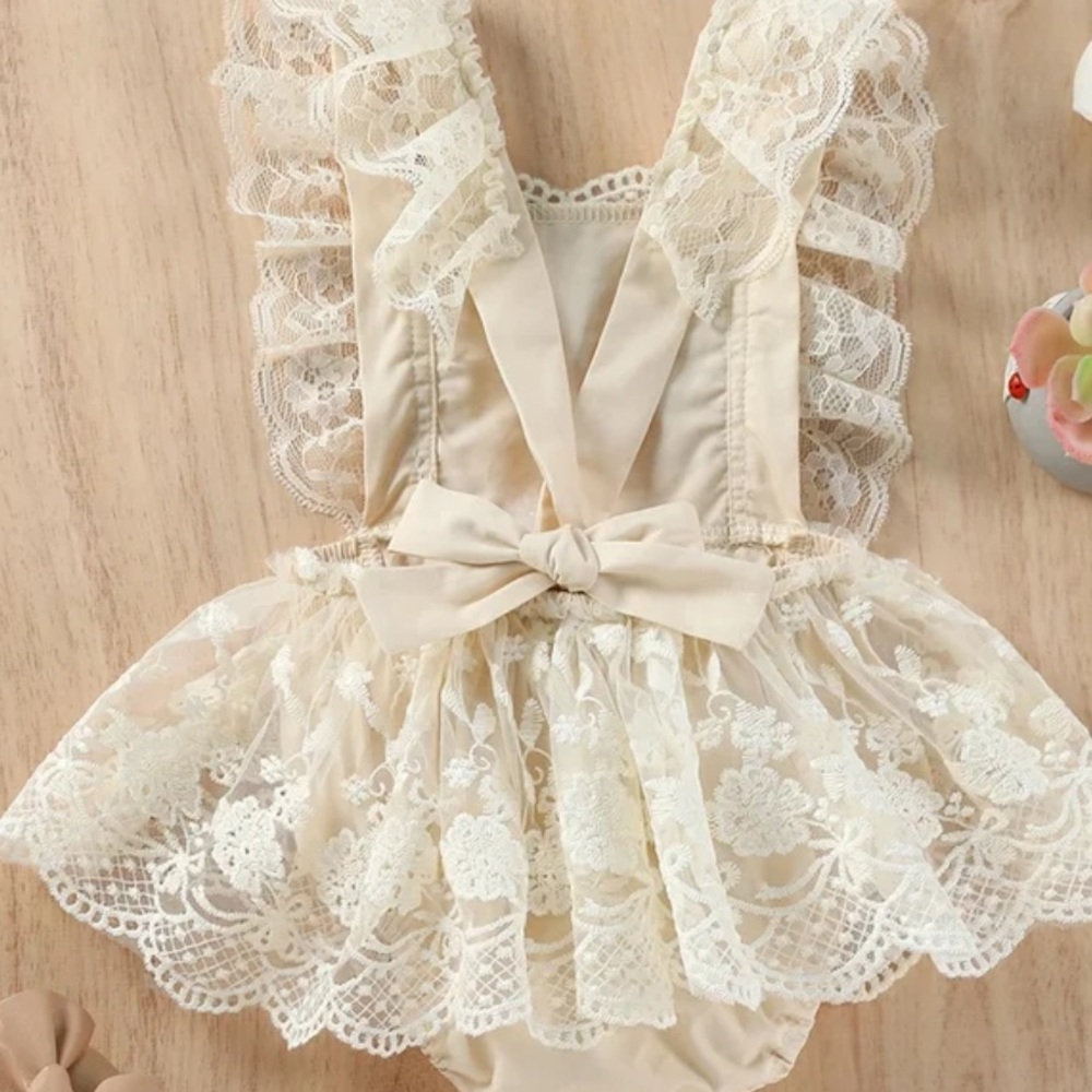 Lace Ruffle Baby Dress - Picture 2 of 12